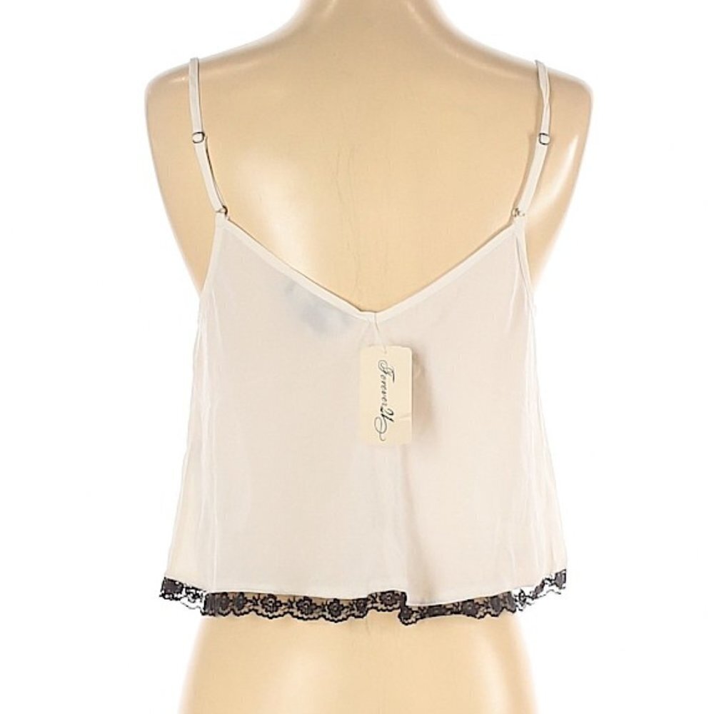 Forever 21 Crop Sleeveless Blouse with Lace Size S - Picture 2 of 2